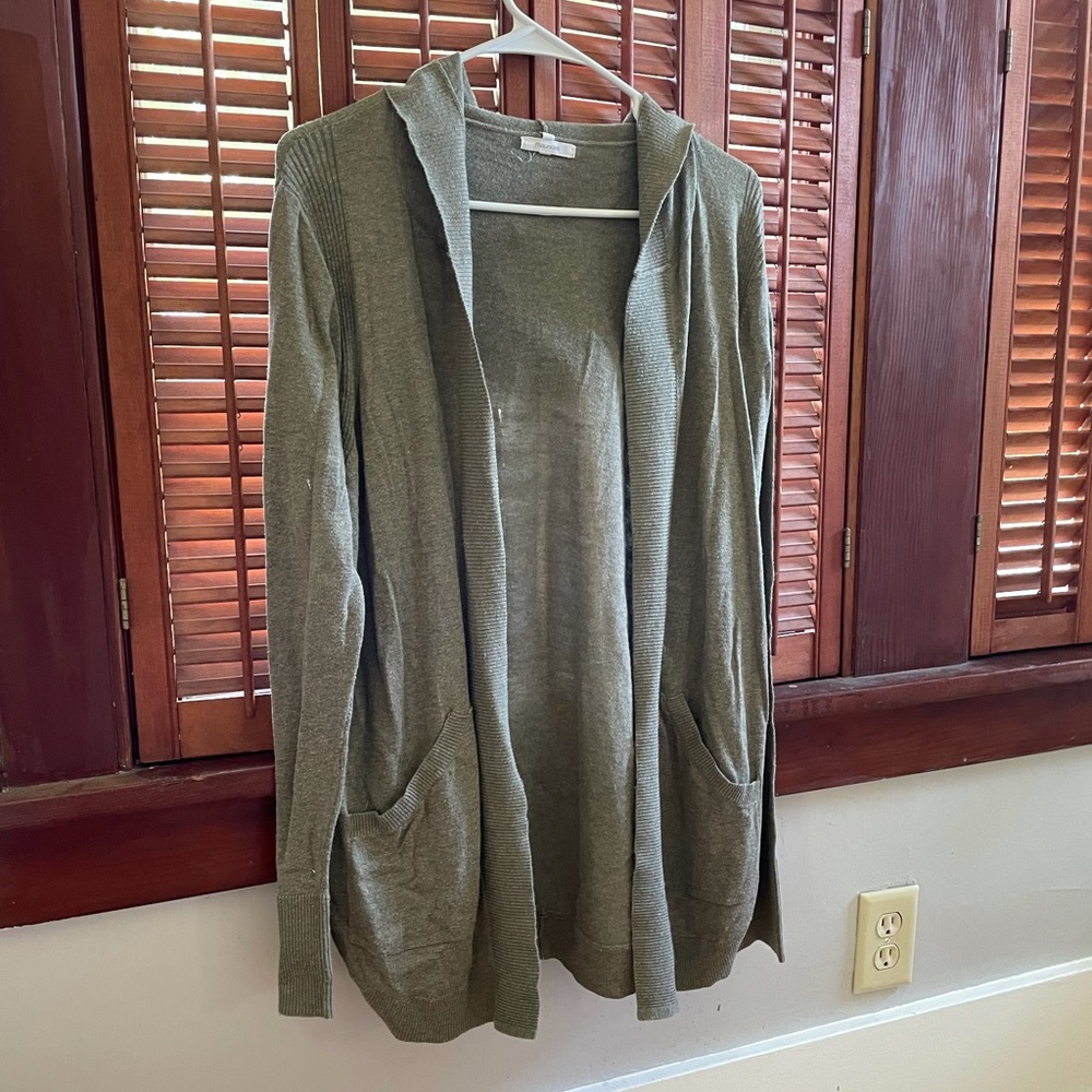 Army green cardigan